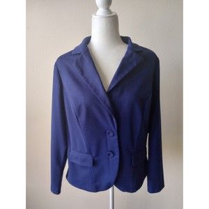 Torrid Womens Small Collared Button Up Long Sleeve Blue Blazer/Jacket Size 0